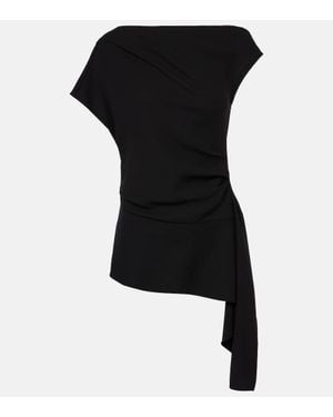 Jonathan Simkhai Saskia Draped Off-Shoulder Top - Black