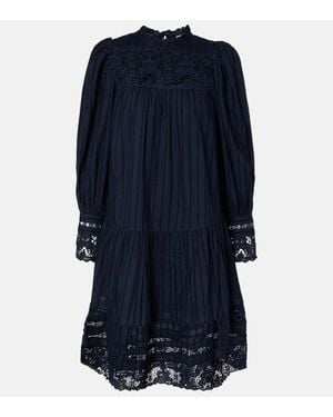 Ulla Johnson Lace And Cotton Minidress - Blue