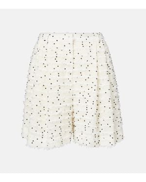 Nina Ricci Short En Laine Melangee - Blanc