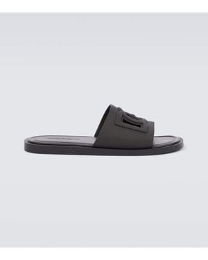Dolce & Gabbana Sandali Slides A Punta Aperta - Nero