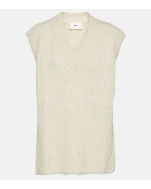 Ami Paris Wool-Blend Vest - Natural