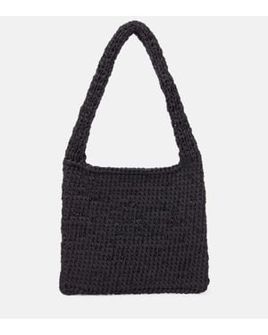 The Row Didion Woven Shoulder Bag - Black