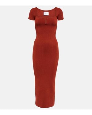 Galvan London Freya Ribbed-knit Midi Dress - Red