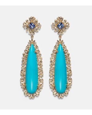 Suzanne Kalan Pendientes De Oro De 18 Ct Con Zafiros, Diamantes Y Turquesas - Azul