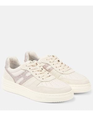 Hogan H630 Leather Trainers - Natural