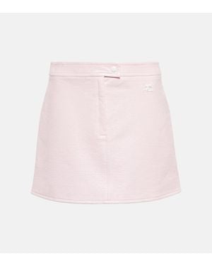 Courreges Minirock Aus Beschichteter Baumwolle - Pink