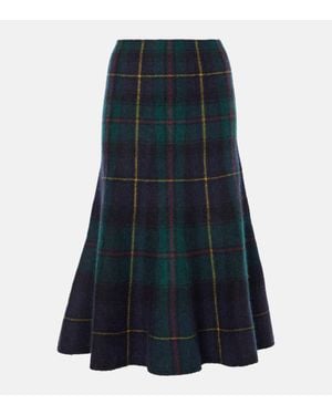 Polo Ralph Lauren Plaid Midi Skirt - Blue