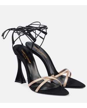 Saint Laurent Sandalias Liza 110 De Crepe Saten - Negro