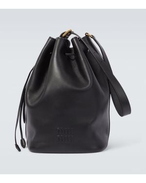 Miu Miu Bucket-Bag Aus Leder - Schwarz