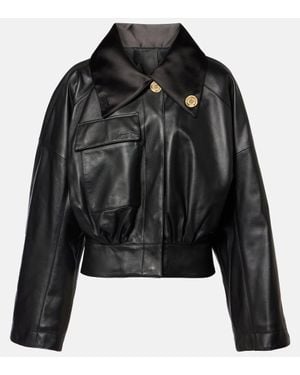 Givenchy Leather Bomber Jacket - Black