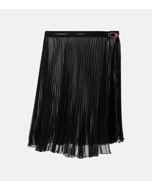 Versace Safety Pin Pleated Cover-Up Skirt - Black