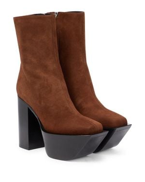 Peter Do Suede Platform Ankle Boots - Brown