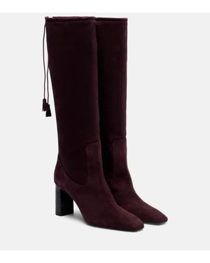 Max Mara Stiefel 75 Aus Veloursleder - Rot