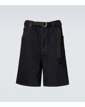 Sacai Bermuda Di Jeans - Nero