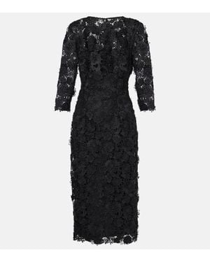 Carolina Herrera Lace Midi Dress - Black