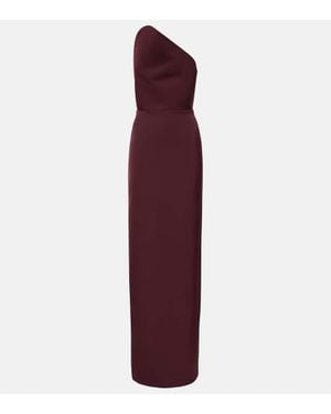 David Koma Asymmetric Satin Gown - Purple