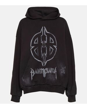 Balenciaga Sudadera Con Capucha Metal Bb De Algodon - Negro