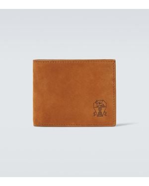 Brunello Cucinelli Suede Bifold Wallet - Brown