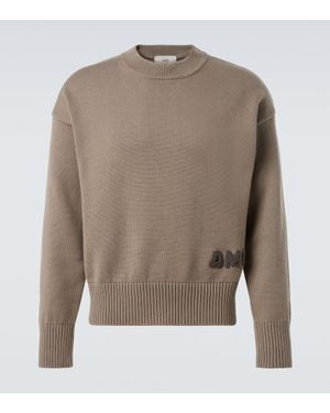 Ami Paris Pullover Aus Baumwolle Und Wolle - Grau
