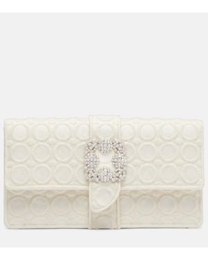 Manolo Blahnik Capri Embellished Clutch - Natural