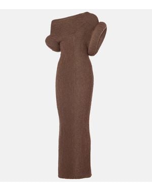 Acne Studios Abito Lungo Asimmetrico Katon - Marrone