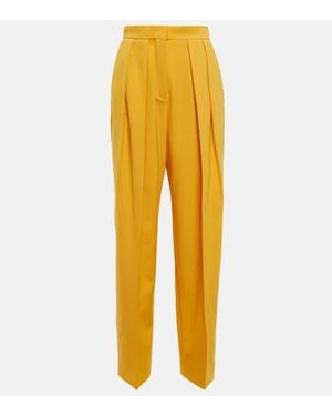 Stella McCartney Pantaloni A Vita Alta A Pieghe - Giallo