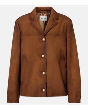 Miu Miu Suede Jacket - Brown