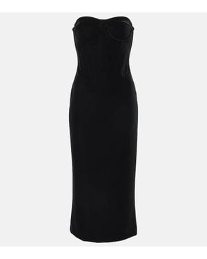 Sportmax Velvet Bustier Dress - Black