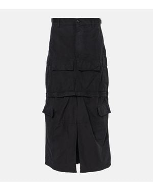 Balenciaga Cotton-Blend Ripstop Cargo Skirt - Black