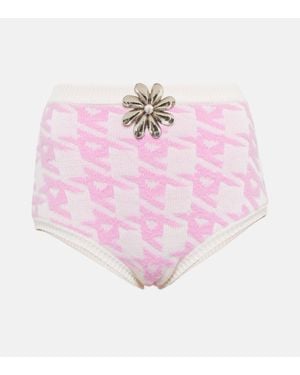 Area Short a carreaux pied-de-poule et ornements - Rose