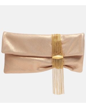 Jimmy Choo Verzierte Clutch Zandra Small Aus Veloursleder - Natur