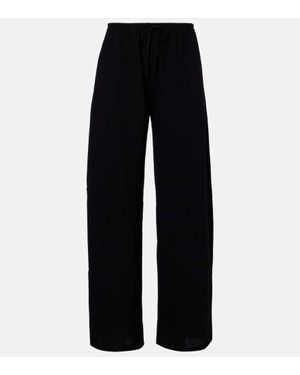 Leset Pantalones Rectos Ari De Crepe - Negro