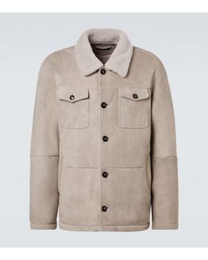 Kiton Suede Field Jacket - Natural