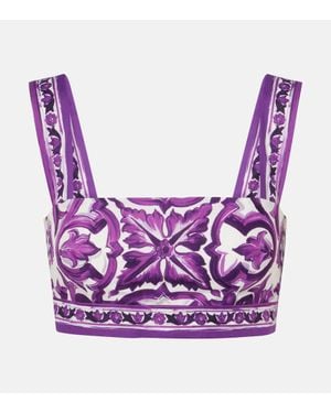 Dolce & Gabbana Bralette Majolica Aus Baumwolle - Lila