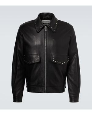 McQueen Verzierte Lederjacke - Schwarz