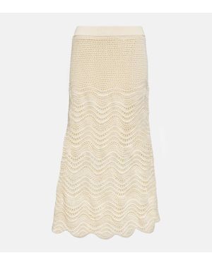 Zimmermann Falda Midi Devi En Croche De Algodon - Neutro