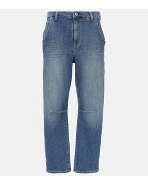 AG Jeans Amsterdam Mid-Rise Barrel-Leg Jeans - Blue