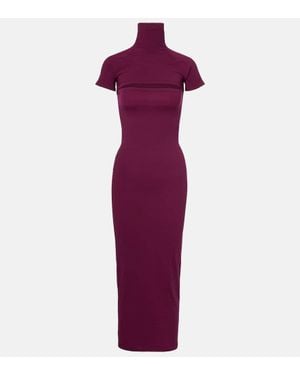 Alaïa Midikleid Second-Skin Aus Jersey - Lila