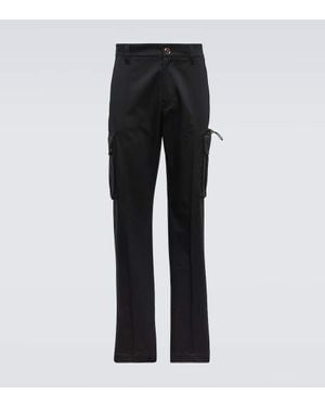 Versace Cargohose Aus Baumwoll-Gabardine - Schwarz