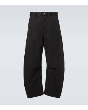 Comme des Garçons Mid-Rise Barrel-Leg Jeans - Black