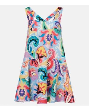 Etro Printed Cotton Minidress - White