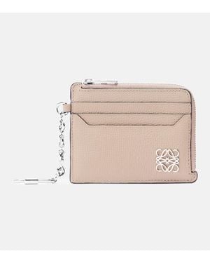 Loewe Anagram Leather Card Holder - Natural