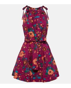 Ulla Johnson Bedrucktes Minikleid Brienne Aus Baumwolle - Rot