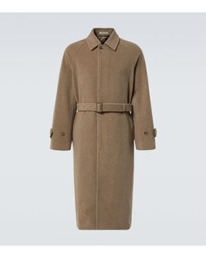 AURALEE Belted Wool Overcoat - Natural