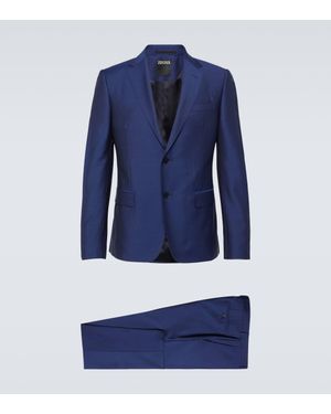 ZEGNA Wool And Mohair Suit - Blue