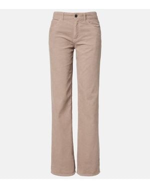 The Row Pantalon Droit Carlyl En Velours Cotele - Neutre