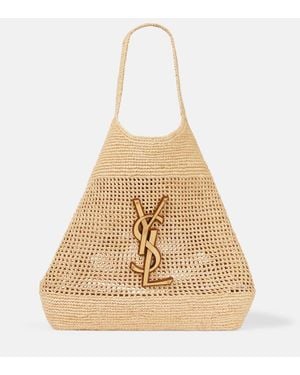 Saint Laurent Tote Icare Maxi Aus Raffiabast - Natur