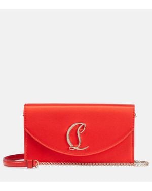 Christian Louboutin Loubi54 Crepe Satin Clutch - Red
