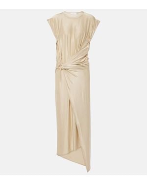 Rabanne Draped Asymmetric Urania Midi Dress - Natural
