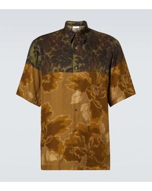 Dries Van Noten Camicia Bowling Con Stampa - Marrone
